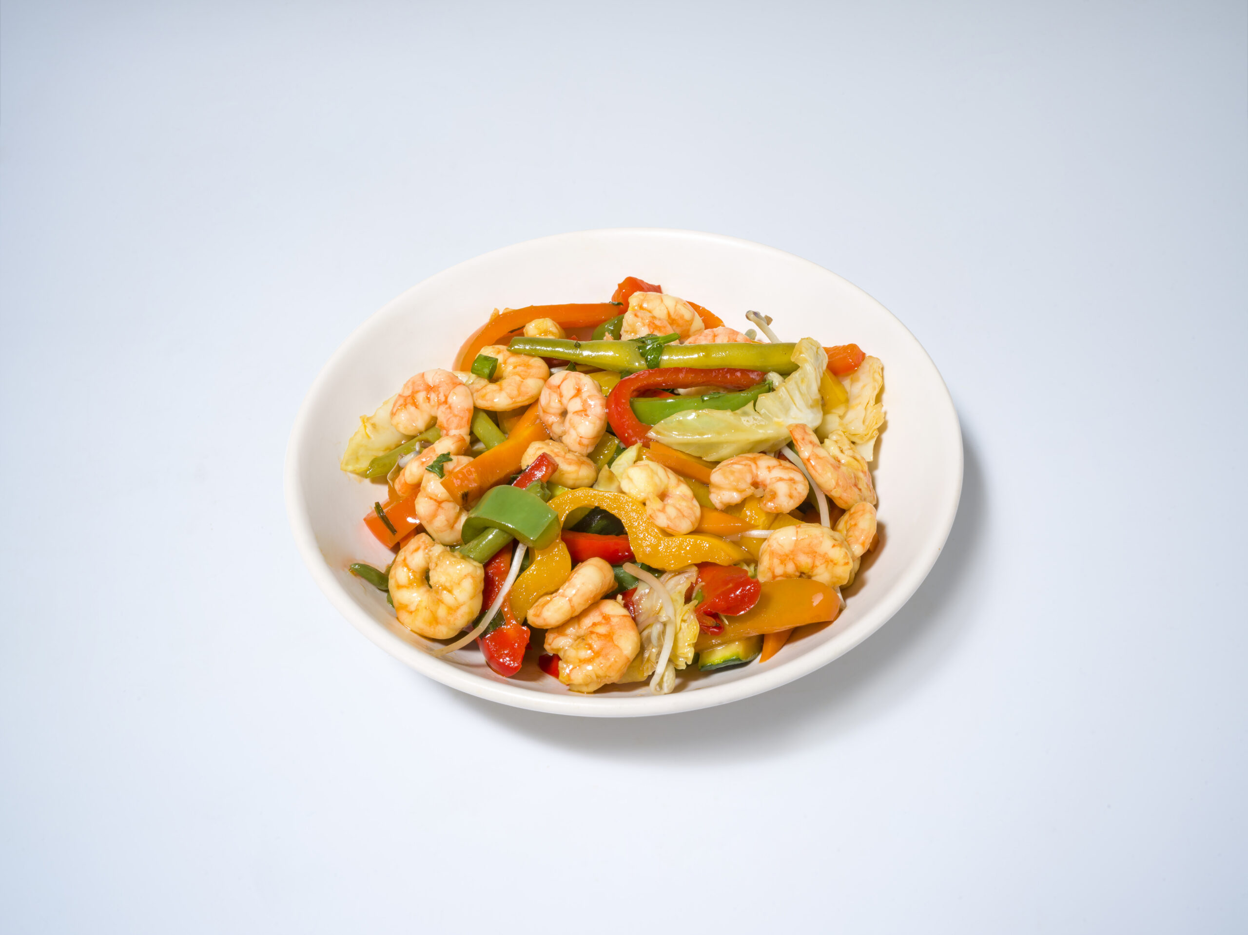 Crevettes aux légumes